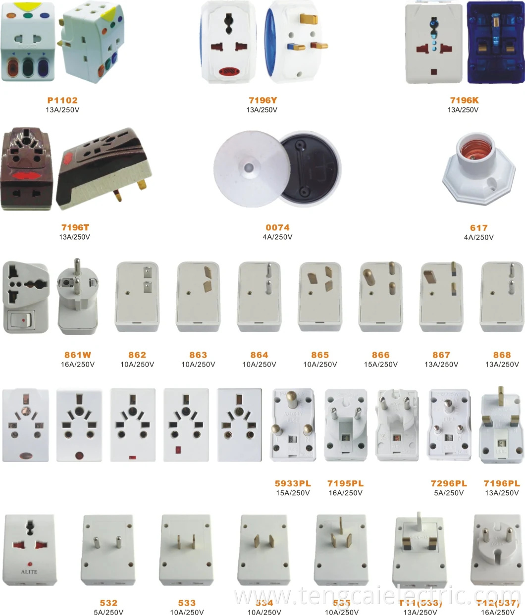 UK Electrical Wall Light Switch Socket 3 Gang